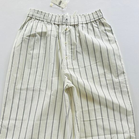 NEW Anthropologie Wren Boxer Pant Small Wide Leg Cream Stripe Lounge Comfort - Picture 6 of 8